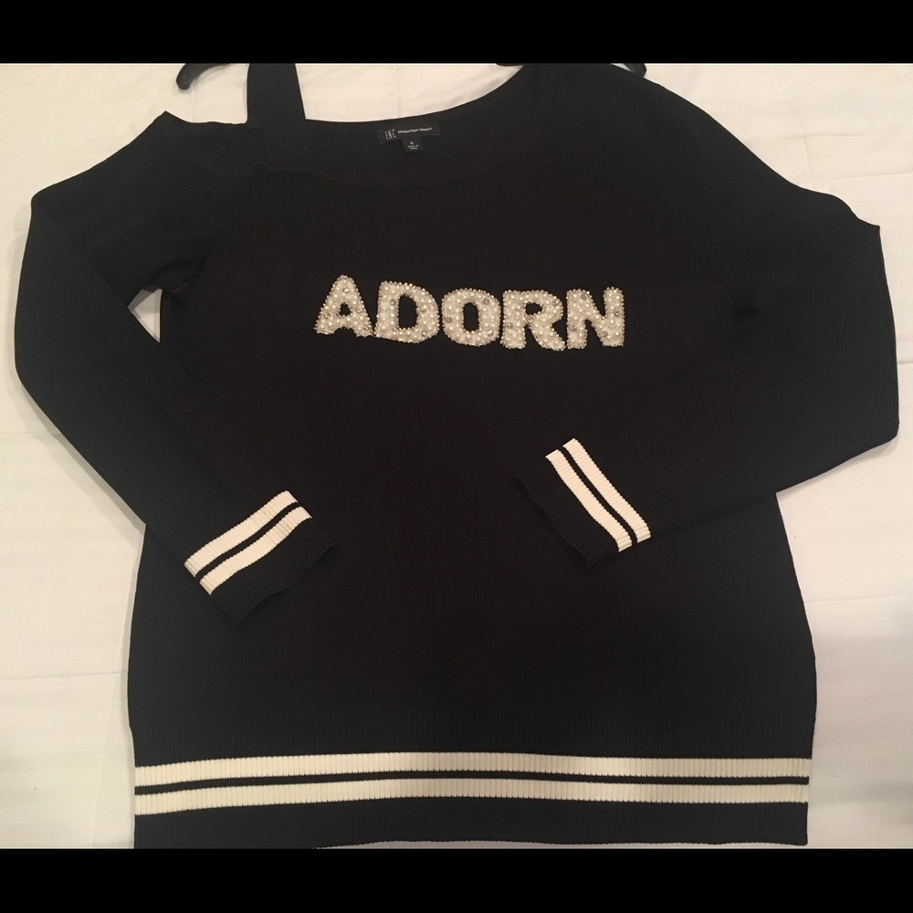 INC ADORN peep shoulder top